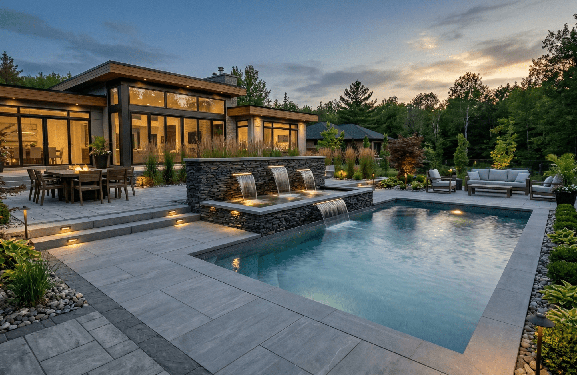 Backyard water features