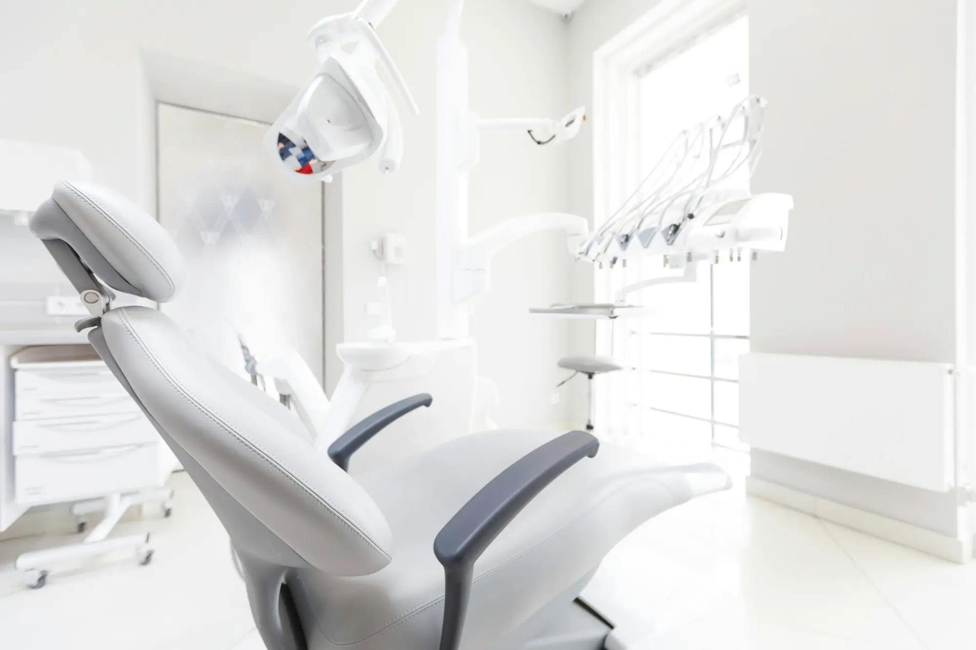 Modern dental clinic interior with white interior